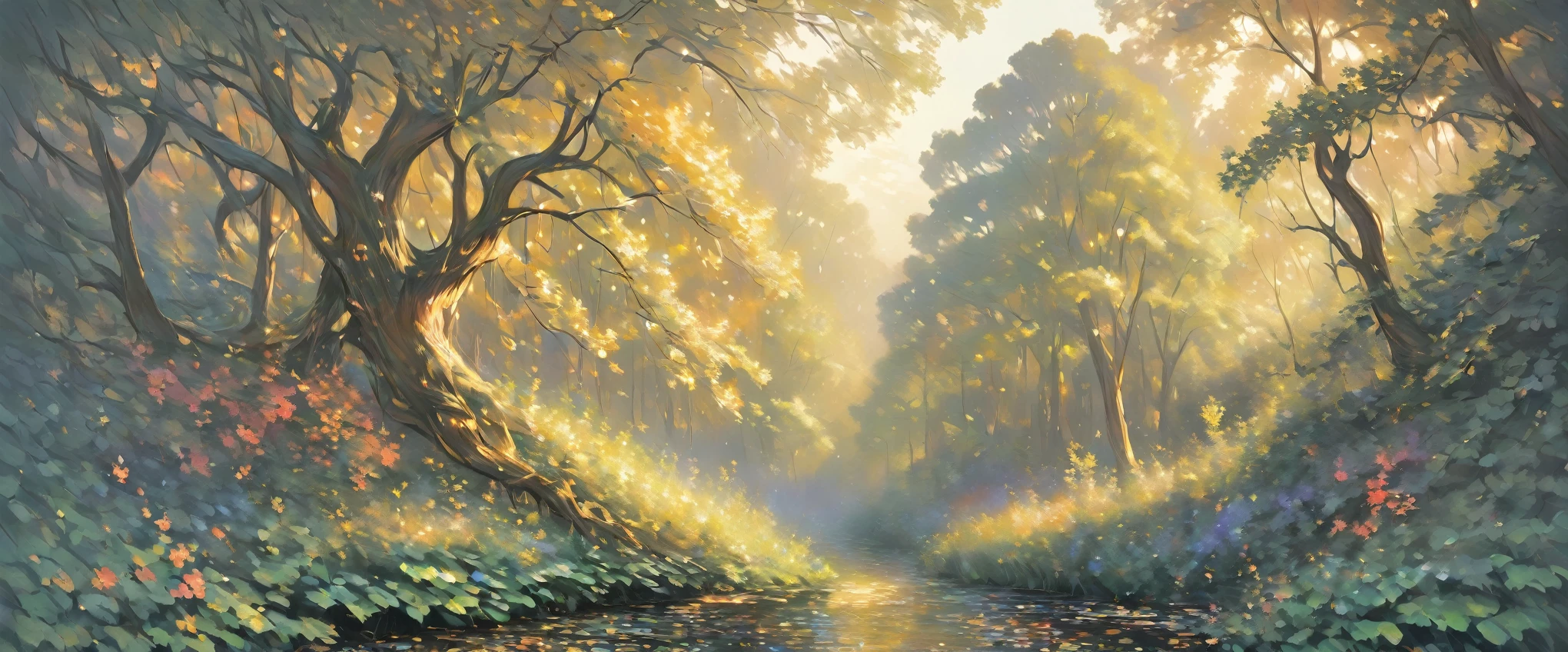 forest,Landscape painting,painting,beautifulforest,weak light,Tyndall effect,masterpiece,Oil paints,intricate details,T-Masterpiece,Inspiration,beautiful,rendering,masterpiece,masterpiece,Art work using light,Artistic,get used to it,Microparticles,flame,,Morning haze,early morning,,Gradation,masterpiece,masterpiece,highest quality,rendering,rich colors,colorful,dream-like,Detailed details,In detail,,bright colors,beautiful,magic,dream-like,Inspiration,beautiful,rendering,colorful,wonderful,particles of light,get used to it,masterpiece,masterpiece,Art work using light,Artistic,get used to it,Tyndall effect