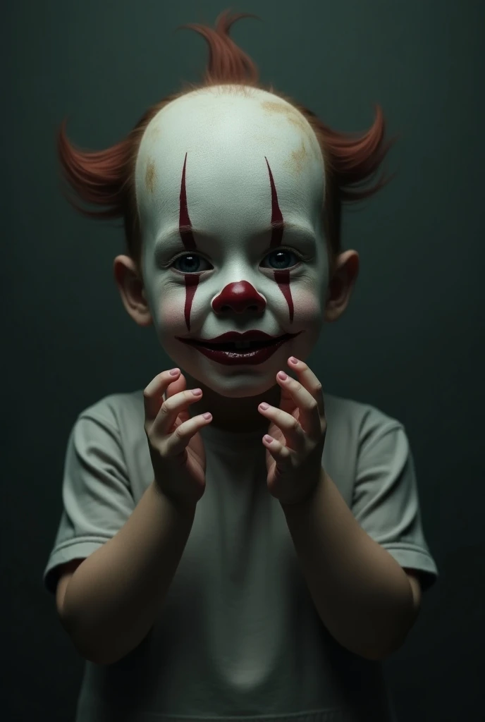 Realistic clown face child