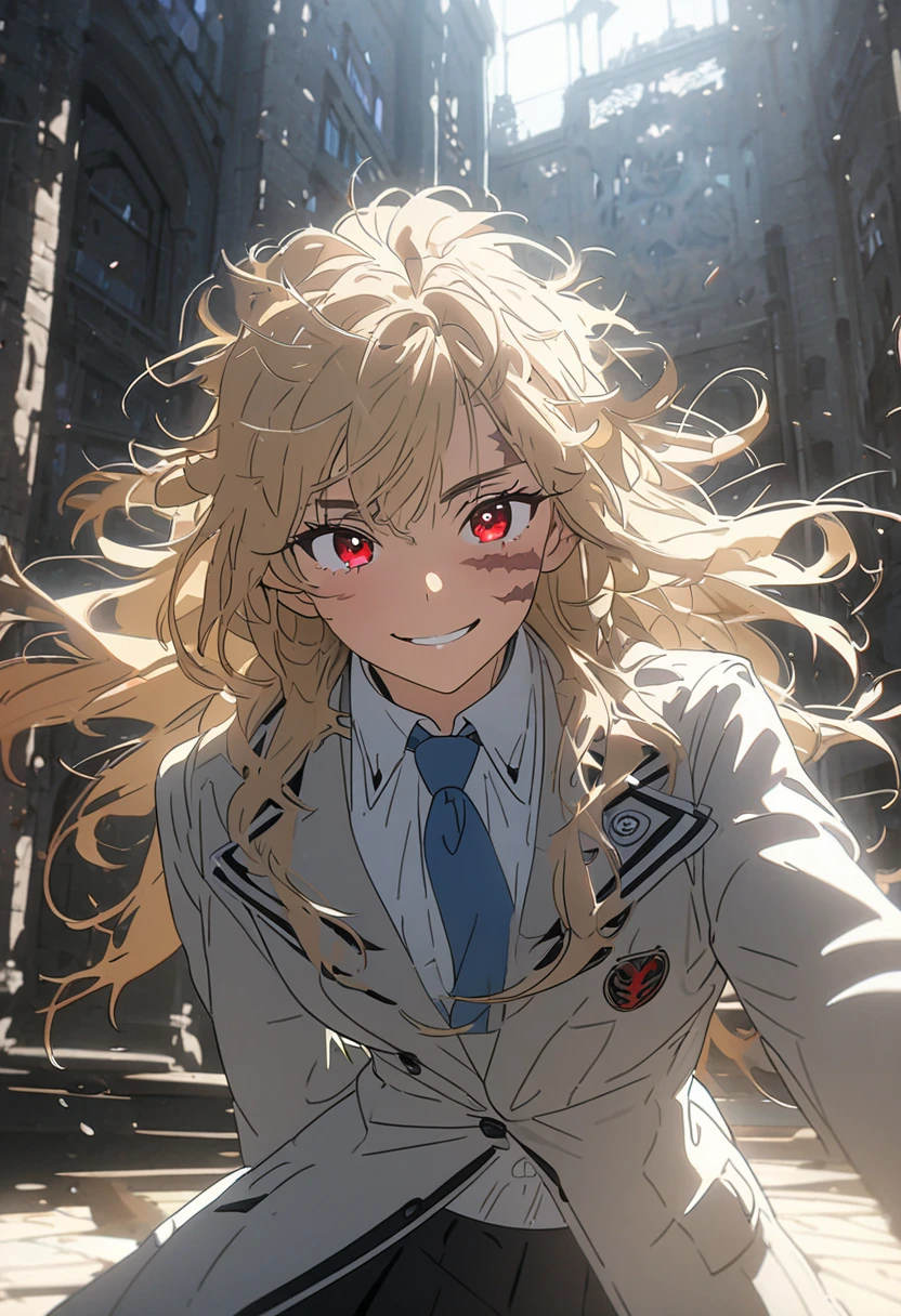 (masterpiece) (((((Highest quality))))((high resolution))))), Very detailed, Ultra-realistic, 、、、((((The background is a city))))、、(Big Breasts)、、Around town、building、tourist、、Embarrassed.、Blonde、Red Eye、Long Hair
