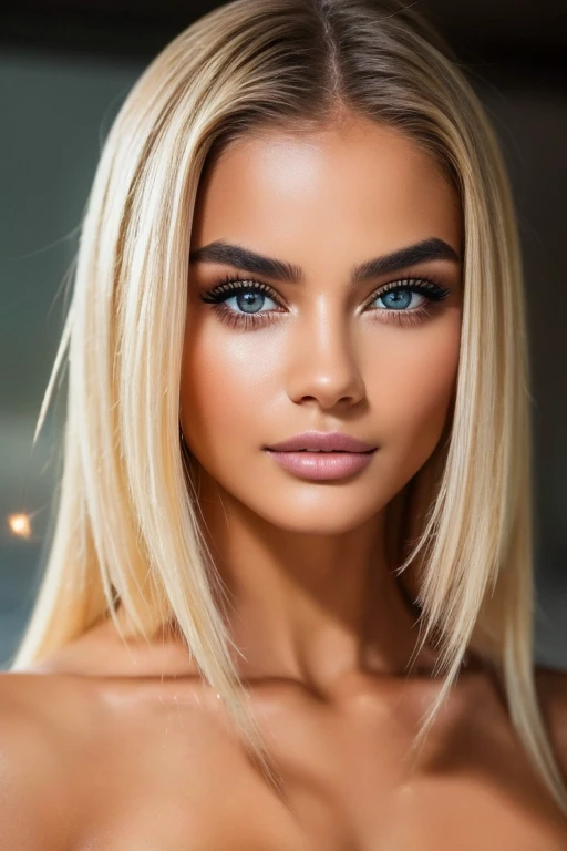(Table, Best quality, Фотоrealistic, a high resolution, photo, :1.3), Extreme close up, Sharp Focus, 1 European girl, ((Platinum Medium Hair, combed to one side, extremely detailed)), (Full Focus:1.3), ((perfect proportions))), ((Anatomically correct)), (Large full breasts:1.3), (Beautiful face: 1.33), perfect legs, Hot model, life, very detailed eyes and pupils, realistic skin, slim body shape, split, very detailed hair, Gentle sexy face, Organoleptic Gas, shiny lips, ((For fashion clothes)), ,Background - city, ((realistic, super realistic, Realism, realistic detail))