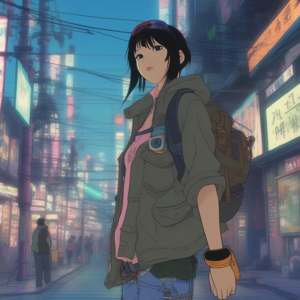  droix 9 punk girl, ink, Journey、 Movie-like , expressive,  very detailed,expressive,  very detailed　Makoto Shinkai　anime