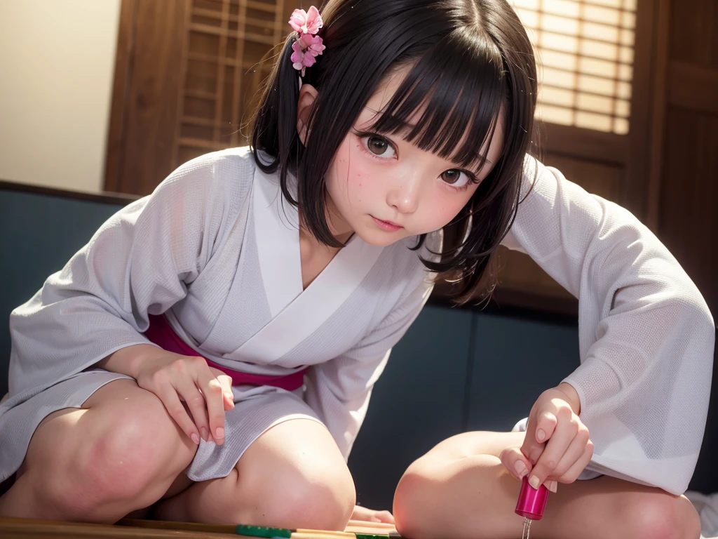 Japanese erects penis realistically with her hands, Then insert the tip of the cock deep into your mouth..。
