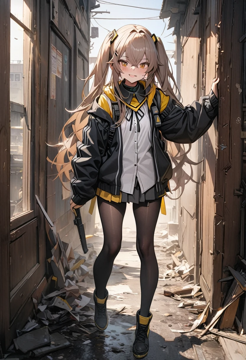 {bestquality},{{masterpiece}},{highres},extremelydetailedCG,extremelydetailed8Kwallpaper,extremelydetailedcharacter,{anextremelydelicateandbeautiful},portrait,illustration,solofocus,(straight-on:1.3),dramaticangle,(depth of field:1.3),((cinematiclighting)),outdoors,{{{character({{{agirl}}},solo, animal ears, rabbit ears, (default outfit:1.15),{{{{fullbody}}}},(looking at viewer:1.15), 
standing,expressionless,[[[lightsmile]]],blueeyes,{ponytail},brownhair, black jacket, open jacket, (blue ascot), white shirt,blueskirt,miniskirt, black legwear,pantyhose,[[thigh strap]], brown footwear, brown sneakers)}}},
(background(buildingarchitecture,(gothicarchitecture:1.21),(starrysky:1.35), (night sky:1.25),outdoors,(church:1.21), gothic church,{castle},[[fantasy]])),cowboy shot, 
<lora:Arknights_Amiya-lionV1:0.7>