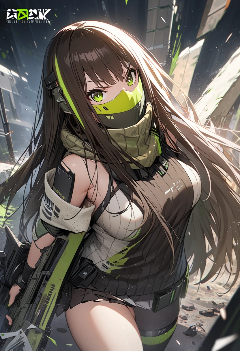 {safe:1.10}, best quality, masterpiece, highres, solo, {m4a1_girlsfrontline:0.90}, portrait, looking_at_viewermakeup, neckerchief, green armband, green one-piece sweater, black hair, long hair, (earphones), brown eyes, sand-colored windbreaker tied around the waist outdoors, at nig (in love), from above, black leotard, selfie, series pov, piece sign, peace, two fingers, Elvis pose, bedroom background, bedroom