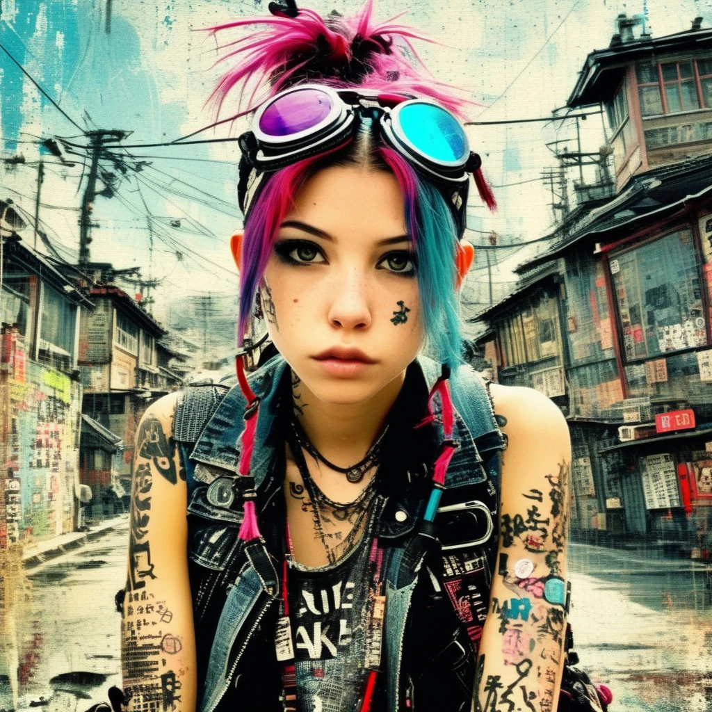  droix 9 punk girl, ink, movie, expressive,  very detailed、Journey、null、town