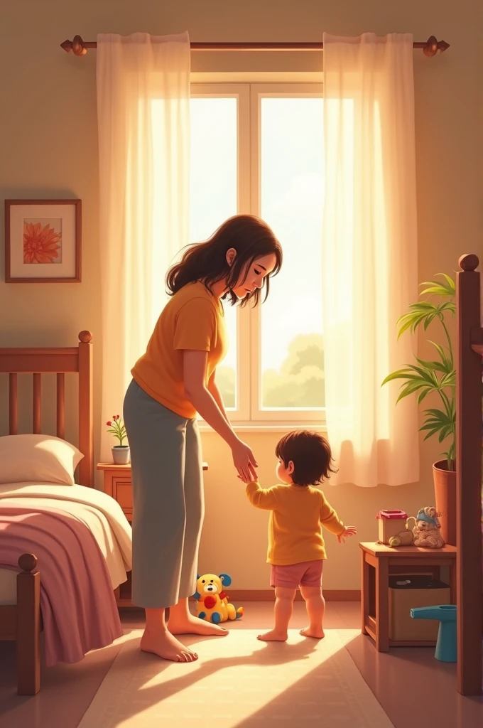 A house where the mother and the son are