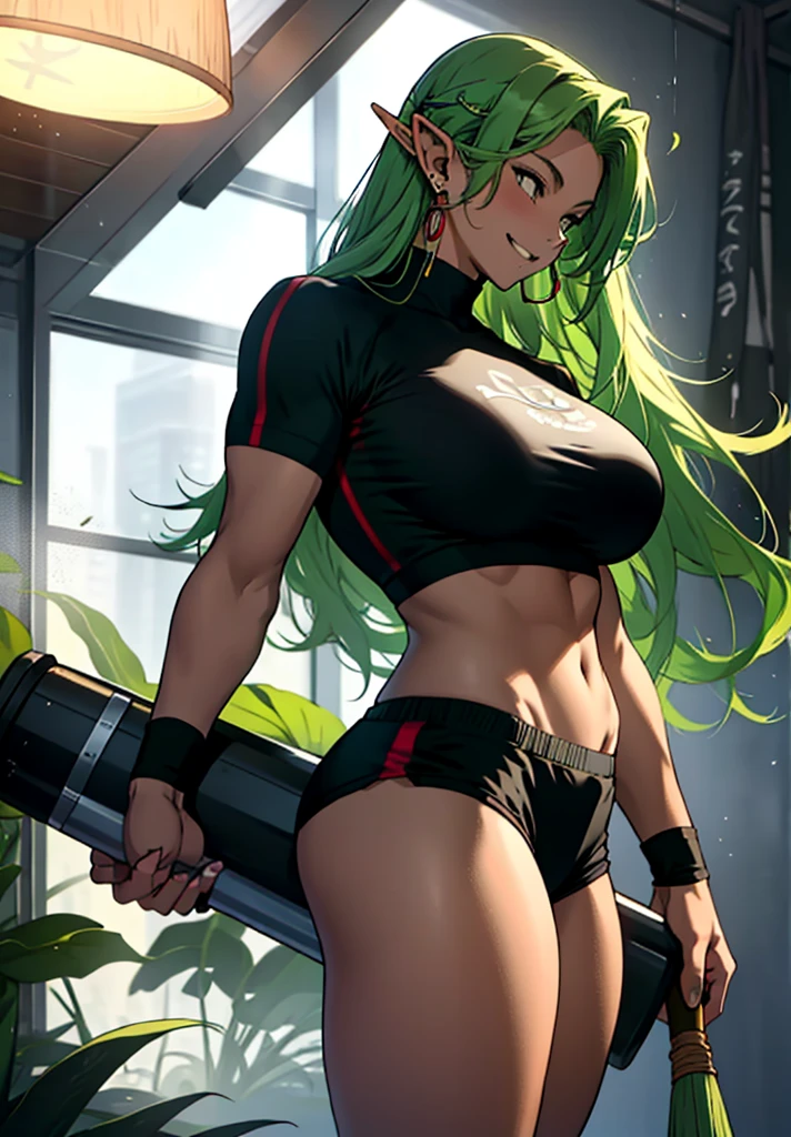 Code Geass, C.C, 1girl, (((bimbo))), long green hair, yellow eyes, ear rings, puffy lips, painted lips, thick lips, wide hips, thick thighs, small round breast, huge ass, revealing cleavage, erotic, sexy face, bubble butt, Brazilian butt lift, black bikini, high waist bikini, looking back, gym, ass posing, gym, legs, squishy ass, soft ass, legs, jiggly ass, muscular ass, jogging, 