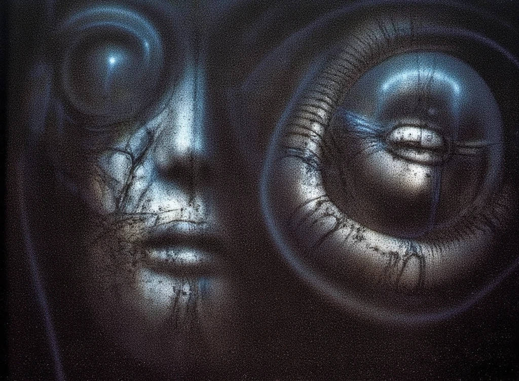 H. R. Giger's g1g3r, , The image  is a classic piece of biomechanical art by H.R. Giger. , couple , (Triadic:1.1), (Proportion:1.1),  , (Reflected light:1.2), , ultra detailed, intricate,, dry b (best quality:1.4), H.R. GIGER,  BY GIGER