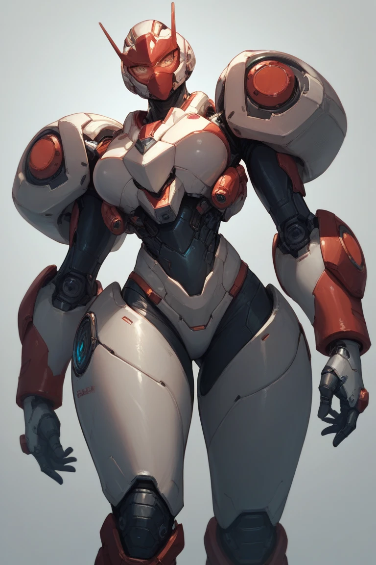 UHD, retina, anatomically correct, textured skin, masterpiece, accurateSOLO，high quality,extremely detailed，(1 robot female),(Iron body:1.7),(shiny skin:1.8),(bright light),(Mobile Suit),(Female type robot),open pose,[detail face]