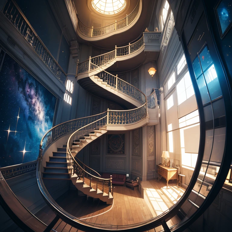 staircase, floating, spiral, security, dimension, space, change, opening, sensation,