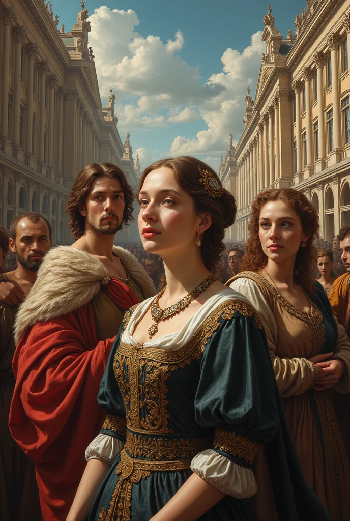 (巨作, Best quality, Realistic),
1girl huge large breasts,(on the St. Peter's Square of Vatican,crowd),St. Peter's Square background,gypsy dress,(Princess Eyes,shiny pupils),Dancing,Gold, banquet, crowd of, picking up skirt,Pale skin,
[Slight smile],