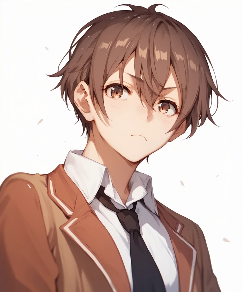 kuze masachika,brown hair,brown eyes,short hair,hair between eyes,