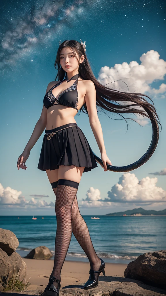 Create an image of an intersex girl, with a 23 cm dick 