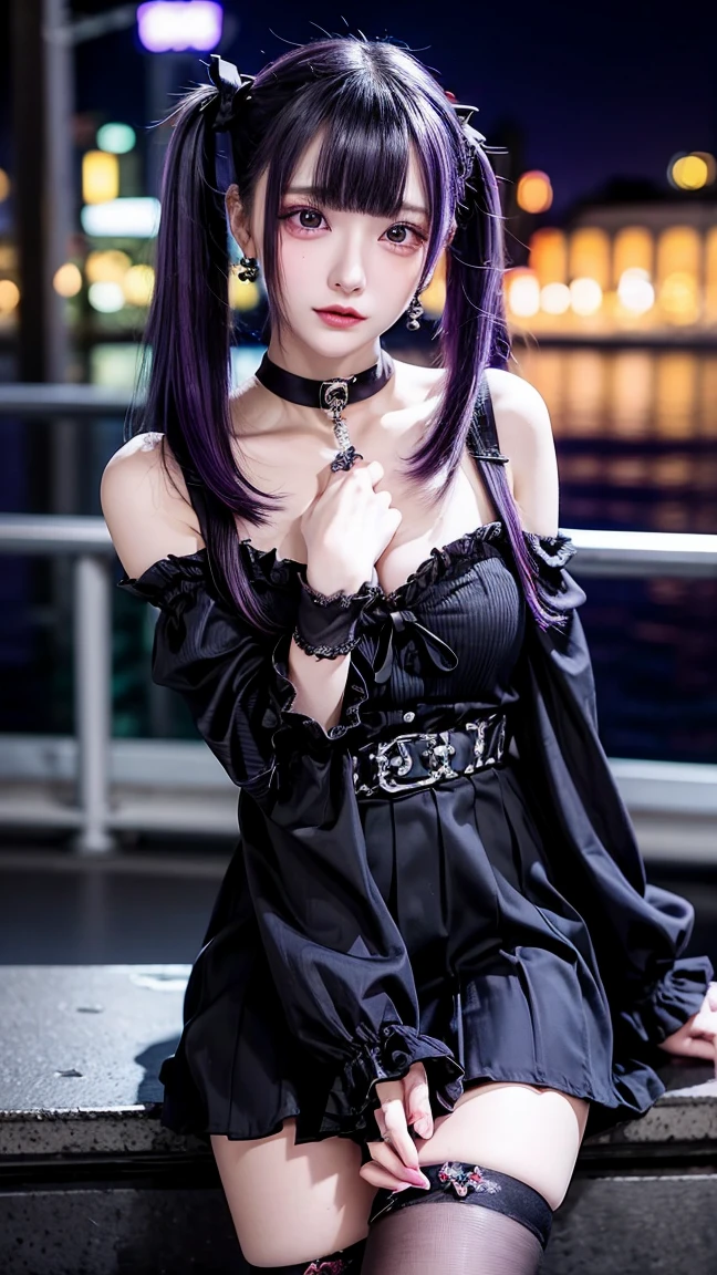 anime girl with purple hair and black gloves holding a chain, anime style like fate/stay night, anime girl with long hair, anime moe artstyle, high quality anime artstyle, anime goddess, demon anime girl, anime girl wearing a black dress, violet and black, marin kitagawa fanart, ilya kuvshinov with long hair, gothic maiden anime girl