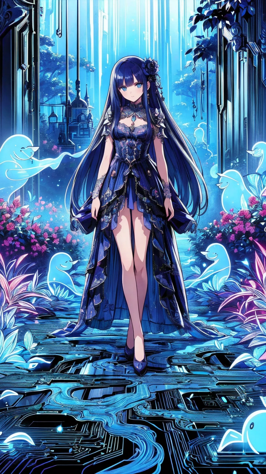 (masterpiece, Best Quality, Best Quality, extreme detailed, Highest Details,  OFFICIAL ART,  beautiful and aesthetic:1.3),  Facial beauty,   beautiful eyes , Depth, perspective, composition,  full body, Haunted House, Shine, Little Ghost 