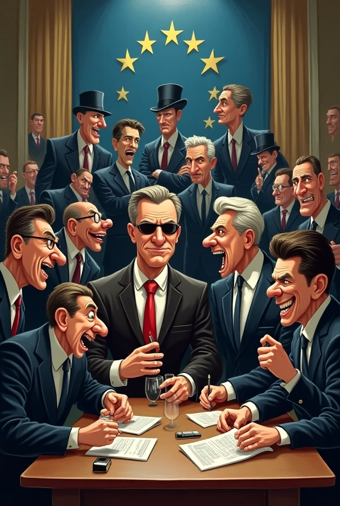 The Puppet Show": Depict influential political figures as marionettes controlled by shadowy, wealthy puppeteers, highlighting the influence of money in politics.