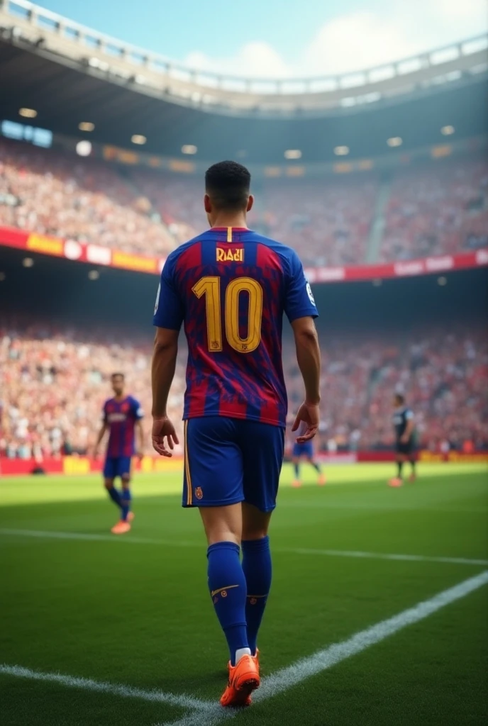 A football defender back of his jersey name print Pritam