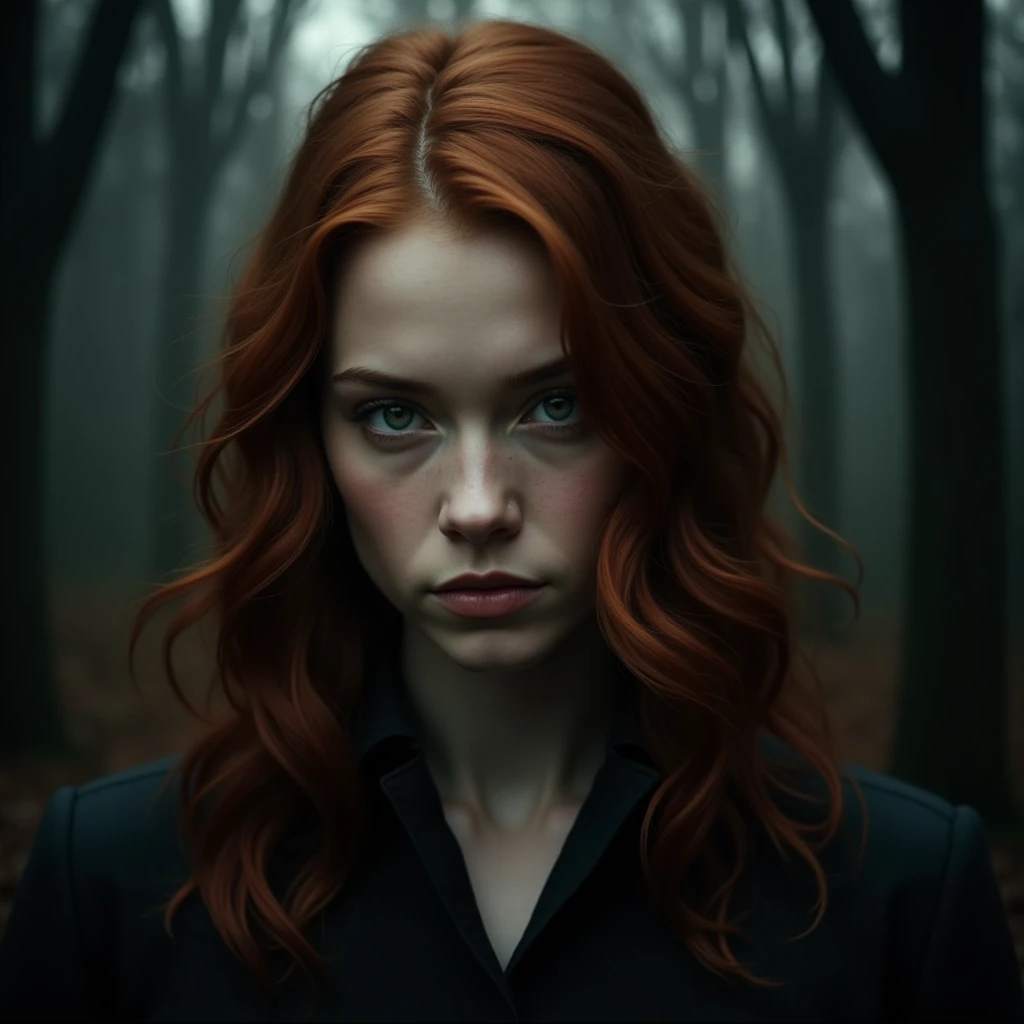The cover you imagine could be striking and suggestive, Capturing the essence of mystery and intrigue. In the middle, The protagonist stands out with her dark skin, her reddish brown hair falling in soft waves over her shoulders, and her honey-colored eyes that seem to shine with a mixture of determination and vulnerability. His expression is enigmatic, as if keeping deep secrets. Let the background be in a deep forest with lights in the trees.
These visuals convey a narrative full of intrigue, where love, Betrayal and danger are intertwined, inviting the reader to delve into this dark and captivating story.