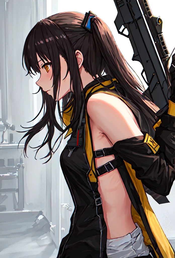 {safe:1.10}, Best Quality, masterpiece,  Hi-Res, Alone, {UMP9_ Girls Frontline:0.90},  profile, from_side,  upper _body