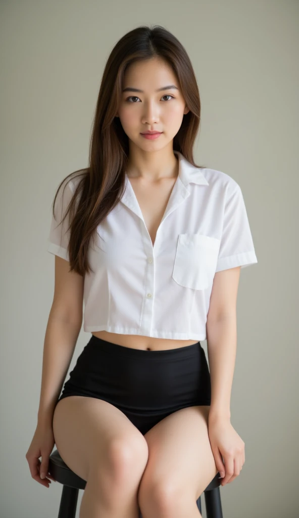 1young girls, (Naked), extremely detailed CG unified 8k wallpaper, Highly detailed, High-definition raw color photos, Professional Photography, Realistic portrait, Cinematic Light, Bangs, (High School Uniform, Pleated skirt:1.3), (High school uniform with wide open chest:1.2), See-through sheer panties, (Beautiful big breasts:1.2), Cameltoe, School, crass room,