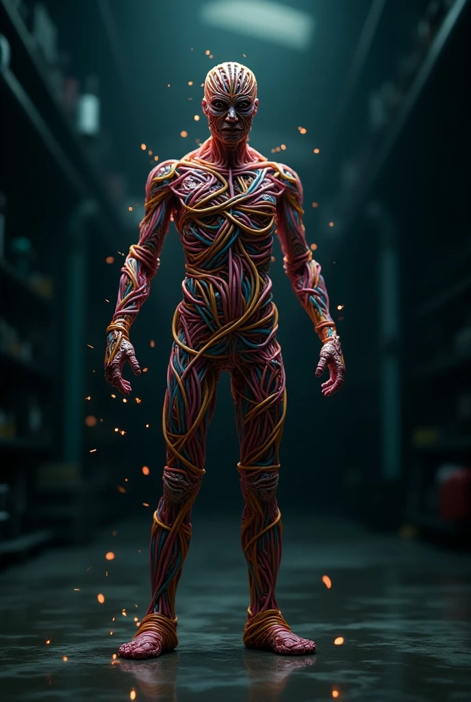 an angry and in pain ais-vezzelz superman, with bulging muscles and bulging ais-vesselz, ripping through his tranzp superman costume, in the offices of the Daily Planet, flickering strip lighting <lora:Vessels_Style_SDXL:1><lora:EnvyBetterHiresFixXL01:0:hr=1><lora:tranzp-sdxl:1>