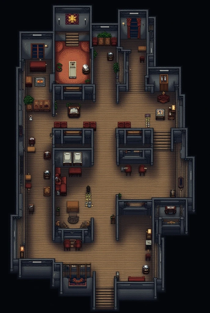 Make a ( school plan), (empty), (perspectiva top-down), (rpg maker), ( dot), (Rooms ), ( large corridors ), (Rooms emptys), (Victorian), ( RPG Dungeos and Dragon)
