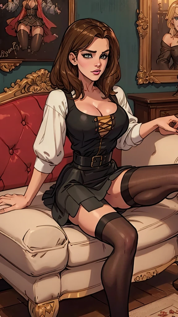 Character style Cartoon style digital illustration GTAde style female style beautiful breasts symmetrical medium breasts Fiona with war marks Cartoon image of a woman .Ilustra??o estilo desenho animado, estilo de arte dos desenhos animados, estilo de arte dos desenhos animados, digital illustration style, estilo atompunk design de personagens altamente detalhado, arte digital detalhada coragem, Forest fan art, Design de personagens de retrato, beautiful digital illustration, retrato de alta qualidade, Arte em quadrinhos, mulher jovem cabelo com transas lindas . Eyelined eyes Medium large bust and wonderful sexy clothes. image expression of sexual desire from waist to head illustration Queen Anne of Arendelle atompunk style Fallout 4 style pose playboy magazine a close-up of a woman sitting with a dragon cartoon of a woman .illustrationstyle Cartoon style digital illustration GTA style