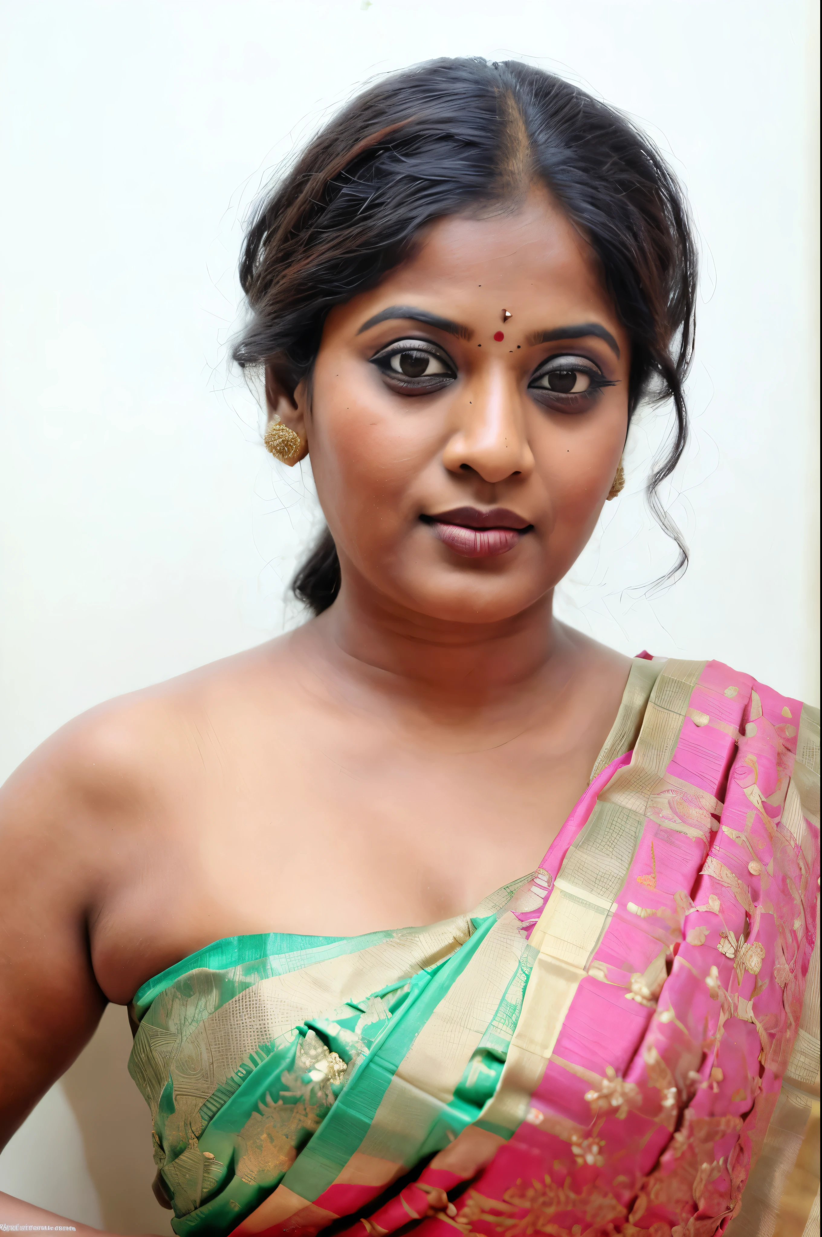 Radha . A 3 srilankan women chubby . She is sitting in front of doctor . She is having a pain in her abdomen . She is wearing a normal green saree and a black blouse . Looks like a typical srilankan women . She is disappointed from her husband it is reflects in her face . Her husband is a business man but he is a big failure in there bedroom