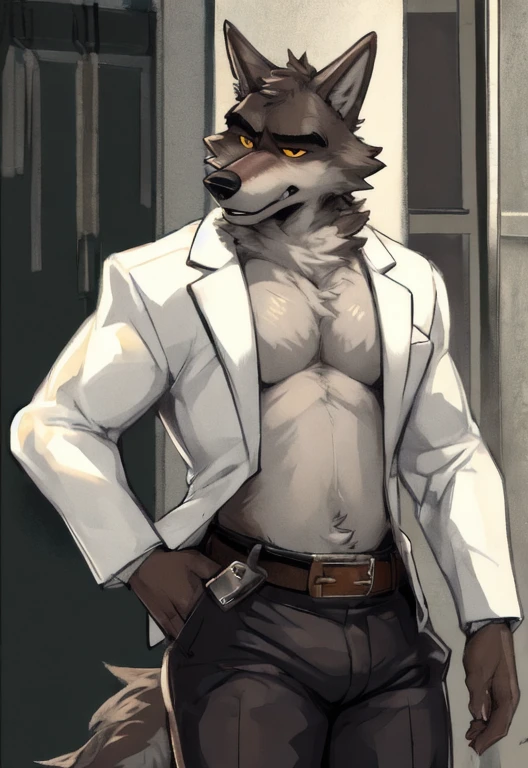 Legoshi, (From the Netflix anime Beastars) muscular 