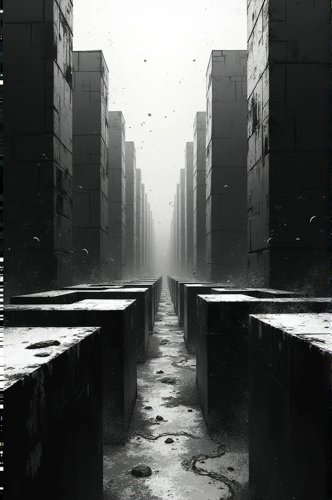 <lora:WhiteboxStyle:0.8> WhiteboxStyle, Ruined City Parkour: Crumbled buildings, climbable walls, tightropes, vertical leaps, zip lines, acrobatic challenges. monochrome