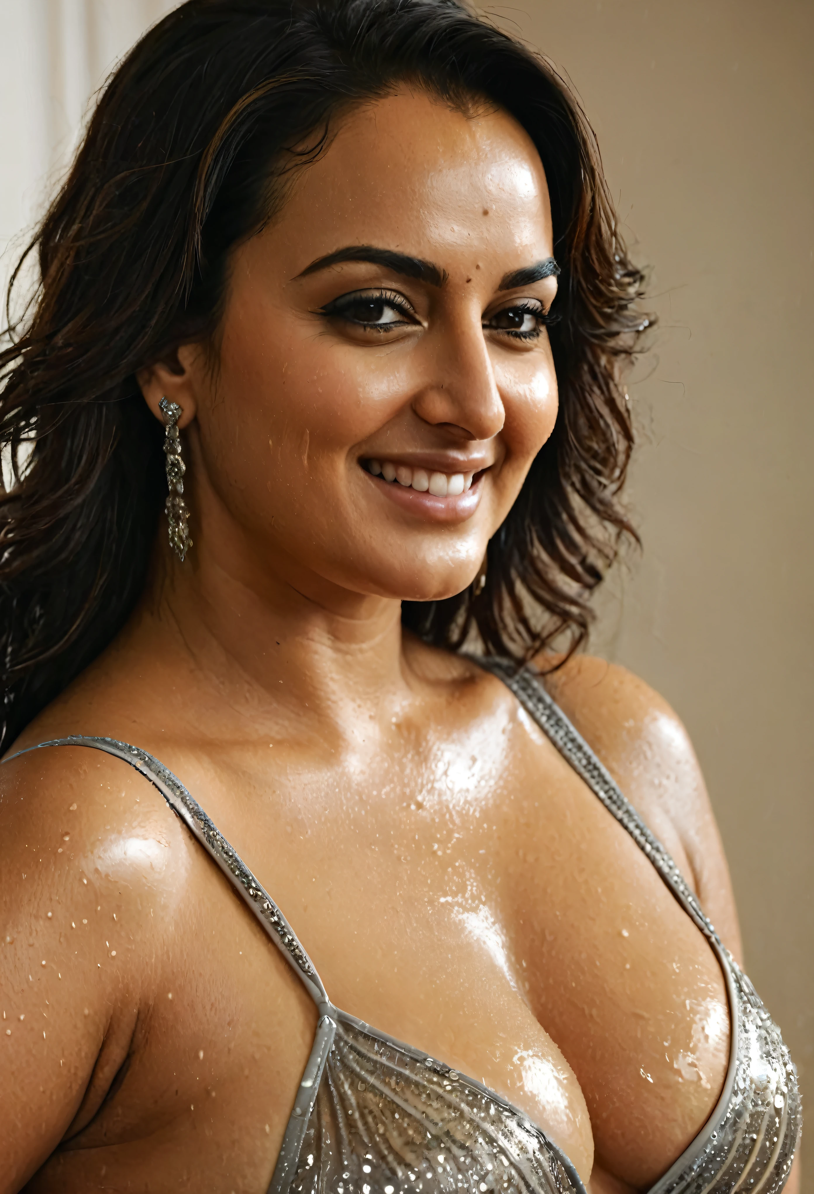 photo of nayanthara, age 30 years, uncensored, natural breast 34c, seductive, wet, long wet hair, taking shower, drenched, nipples, full body, completely nude, slim,