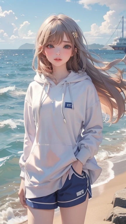 1girll，whales，End，the ocean,