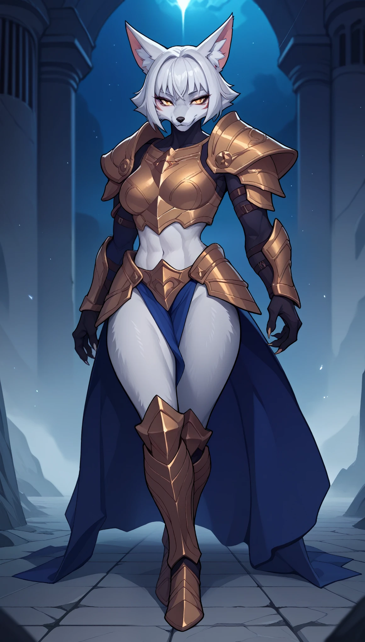 (zPDXL2), (PonyXLV6_Scores), source_anime, source_anthro, source_furry, rating_questionable, Expressiveh, full body, asymmetric image, BREAK
lhata4564, Hot Sexy Furry Fox Girl wear Gold WH40K Armor with Darkness Aura, Full Body