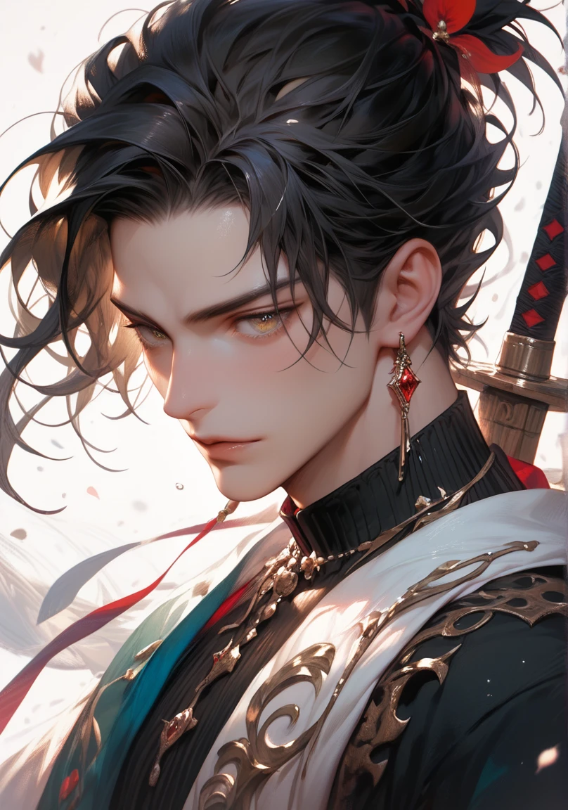 (masterpiece, highres, best quality, absurdres), 1boy, eredar, black hair, man'ari
