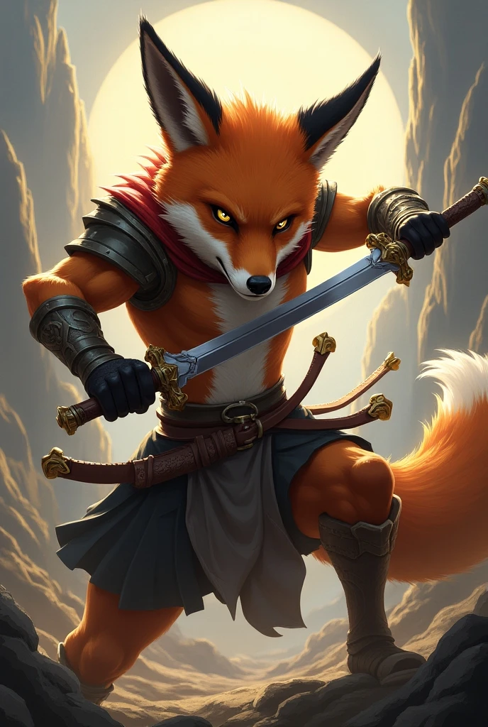 realistic, surrounded by pool of blood, an oil painting of a raging barbariananthro fox in a battle, action scene, swinging a large huge battle axe weapon, a ripped muscular male fox nick Wilde in leather barbarian armor, fox tail, (steroids:1.1) abs (muscular:1.1), (loincloth:1.1), professional quality art by (Luis Royo:1.1), Kenket, Bonifasko, Artgerm, Jeremy Mann, Greg Manchess, Antonio Moro, (Extremely Detailed Oil Painting:1.2), Hand drawn, ArtStation, intricate details, sharp focus, dramatic, photorealistic painting art by midjourney and greg rutkowski, sharp contrast, many colours, serious face, smirking,