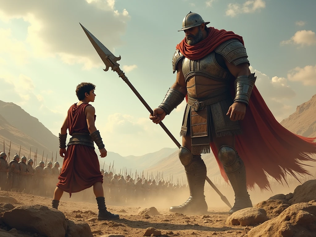 David defeating Goliath