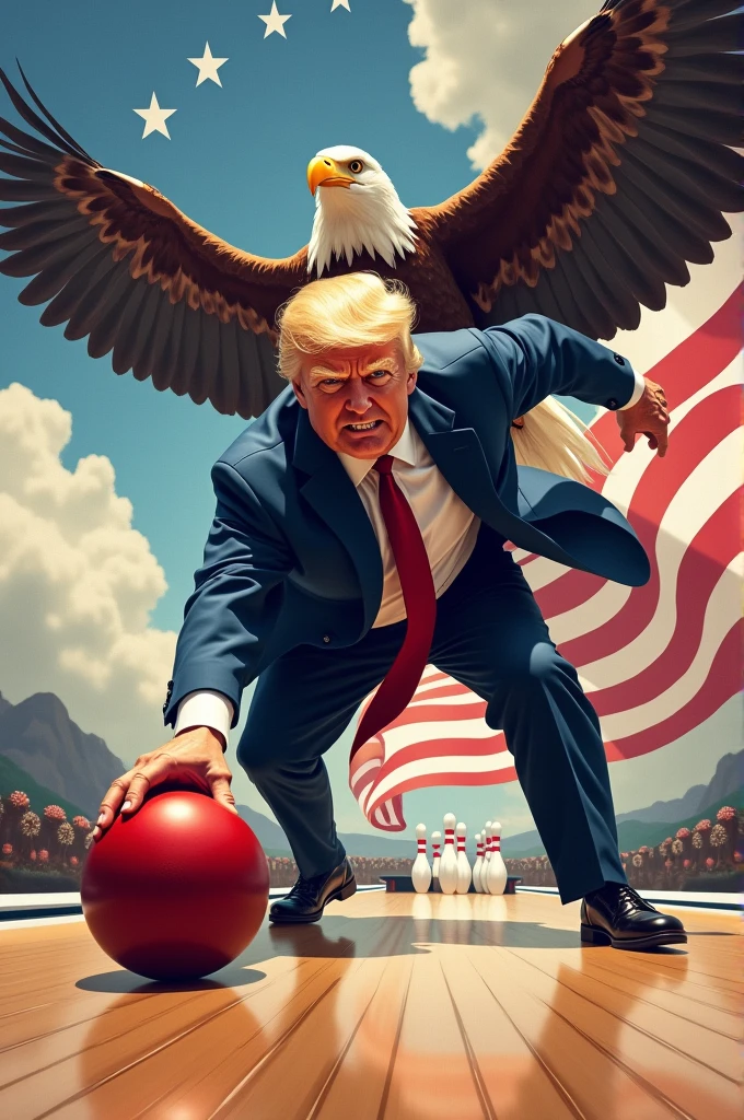 Create a flaming shrimp by dunking Donald Trump in basketball
