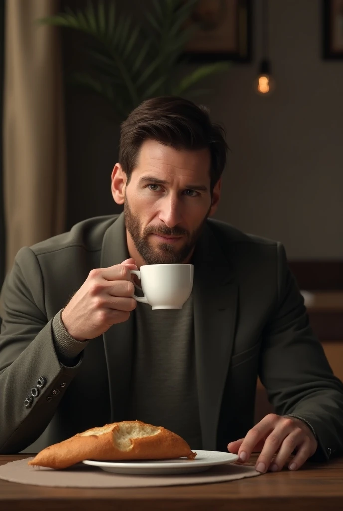 a handsome 30 year old man with david beckham's hairstyle from 2016, sitting at a poker table, wearing a black bomber jacket and red t-shirt, photorealistic, hyperdetailed, 8k, masterpiece, cinematic lighting, dramatic shadows, realistic textures, vivid colors, intricate details, highly realistic, impeccable rendering, улыбка, без татуировок, с картами в руках, стопки фишек на столе, стаканчик кофе старбакс на столе