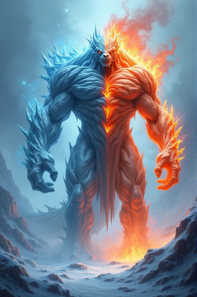 Three-headed monster, made of ice and fire