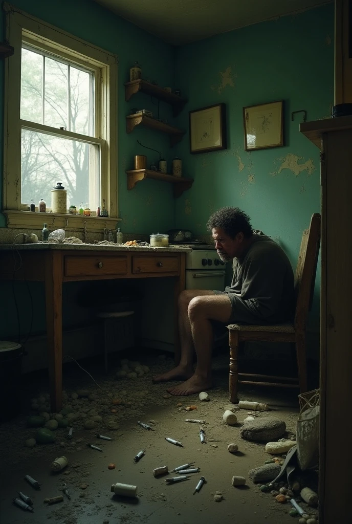 a man with extreme hunger