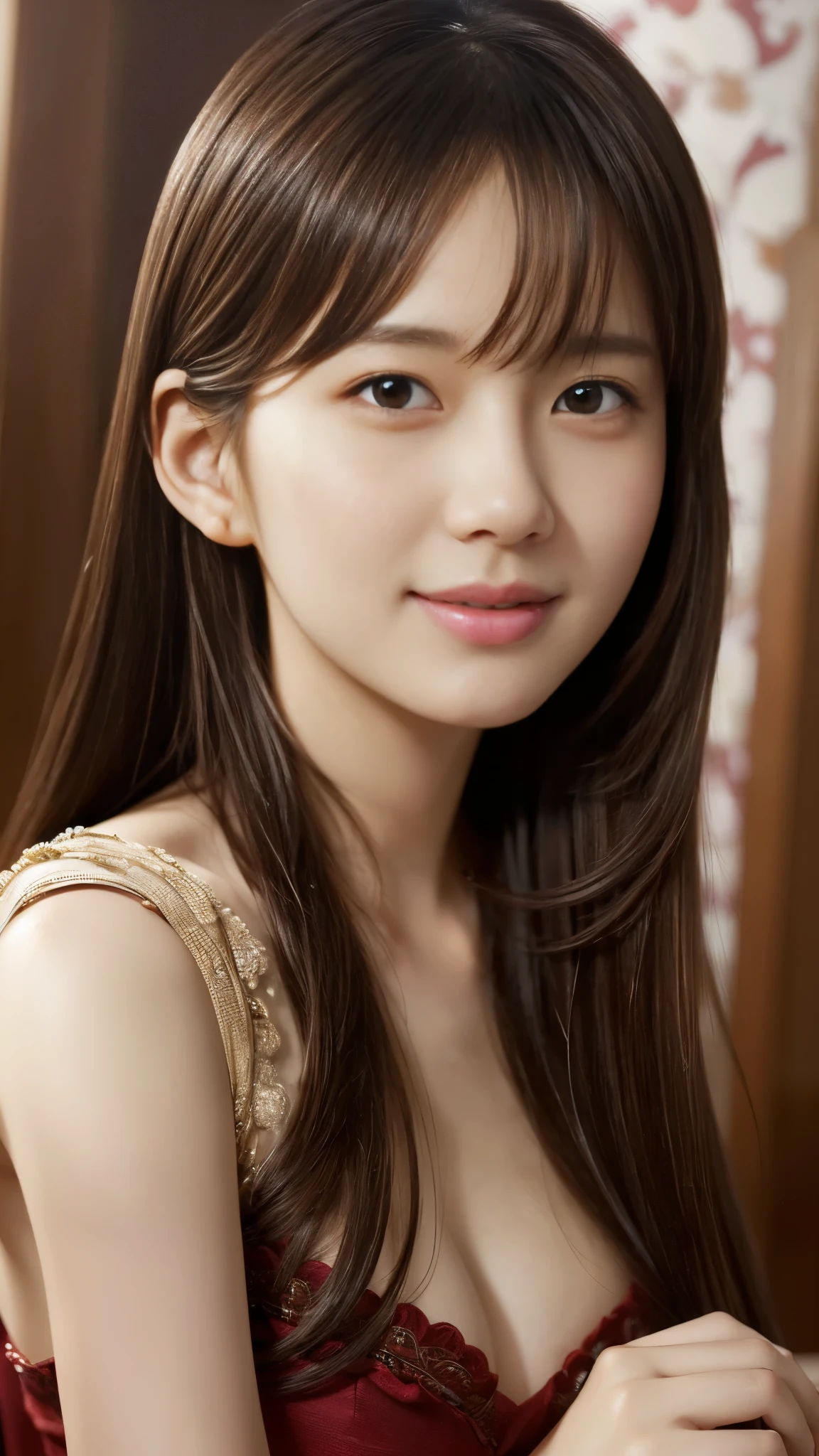 ((((Best Quality))))、(((Super fine CG16K wallpaper)))、(((masterpiece)))、(((Super detailed)))、(((Extremely detailed)))、1people'woman、Mature woman、25 歲woman、((Italian face))、((very beautiful face))、((Laura Antonelli:1.5))、((Soft wavy semi-long hair:1.3))、(shiny hair)、Bangs covering eyebrows、((beautiful blonde:1.3))、beautiful slender eyes、Brown eyes、Eyebrows raised、High nose、Small nostril、Small mouth、seductive lips、mouth slightly open、beautiful breasts、C cup size breasts、Cleavage、Full figure、Perfect proportions、Perfect anatomy、perfect combination、exquisite shadow、beautiful natural light、Beautiful details glow、border depth writing、(((High chroma)))、((([reality:1.9)))、((Bright:1.4))、((beautiful skin))、((skin texture))、(([Reality skin feel))、(((cowboy shooting:1.5)))、((Viewed from the front:1.5))、((Smile:1.4))、(eyes looking at me)、Bright sunlight、(((garden:1.3)))、(standing posture:1.5)、(((Navy blue lace jumpsuit:1.5)))、