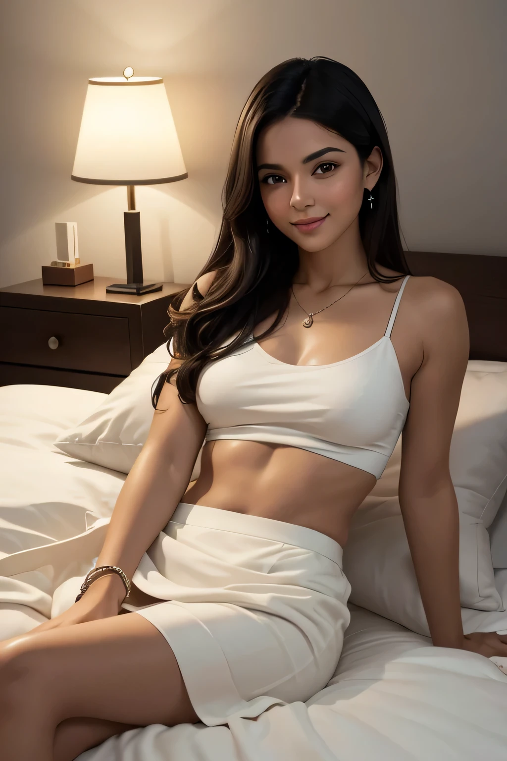 Bat Woman, wearing white and gold off shoulder cropped hoodie, best quality, super detail, wide shot, girlfriend, warm atmosphere, on the couch, facing camera, legs spread, black panties