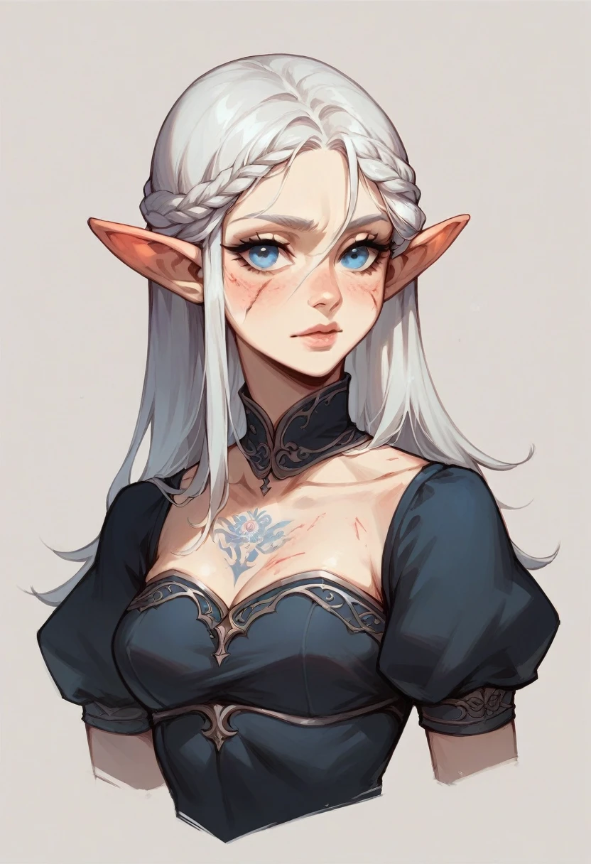 Um desenho a lapis da gwen do league of legends