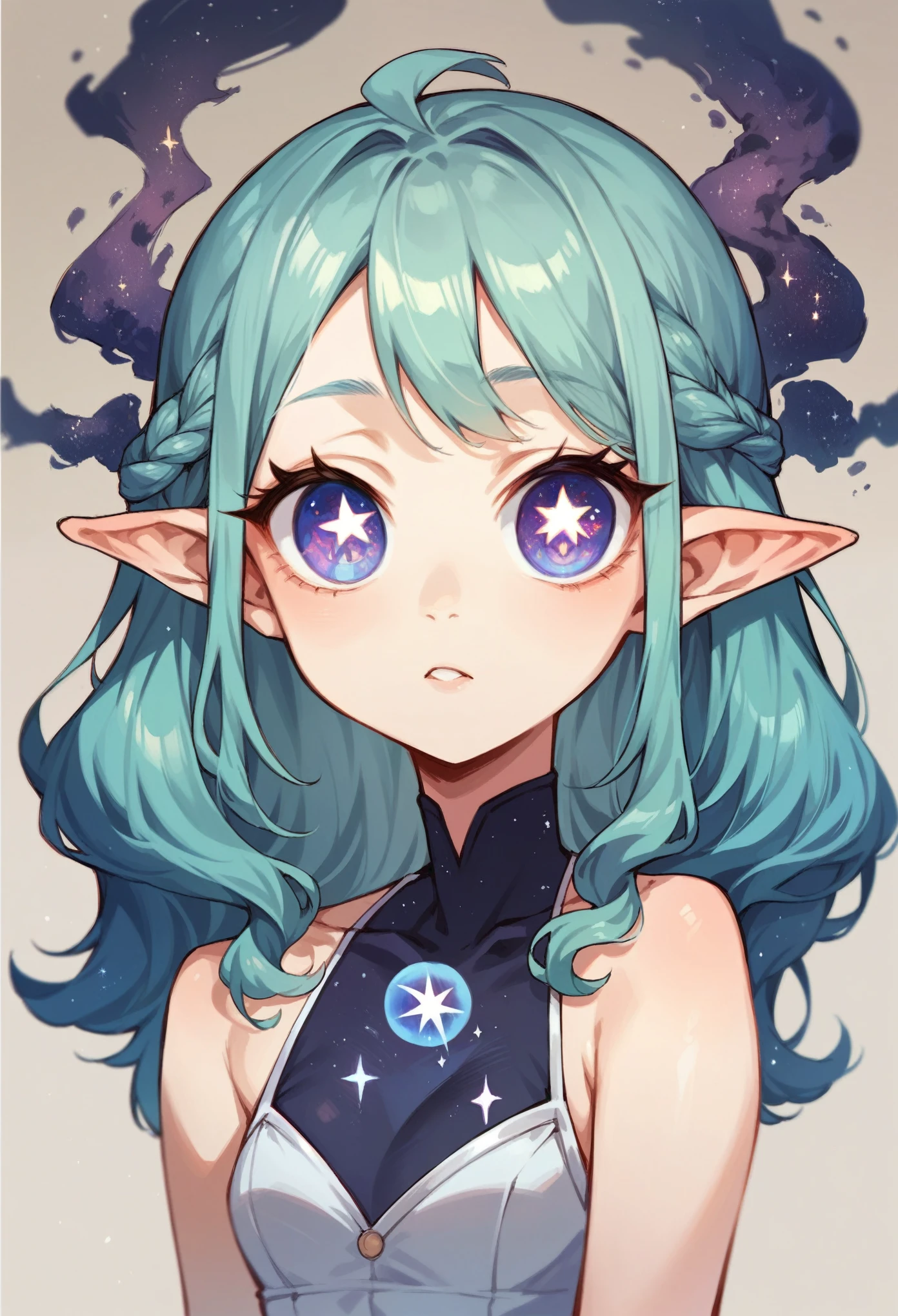 masterpiece, ,1girl, simple background, inkling, inkling girl, splatoon \(series\), solo, solo focus, looking at another, looking away ,sunset,galaxy,snow,starry sky , pointy ears,
inkling, inkling girl, drawing, drawing, dramatic, high detail, hyper realistic, portrait,
<lora:hair_with_scenery:1>,