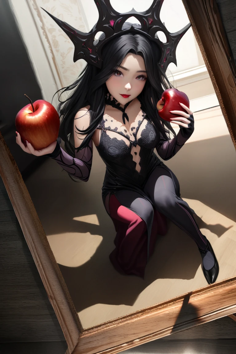 Naked succubus eating an apple kawaii