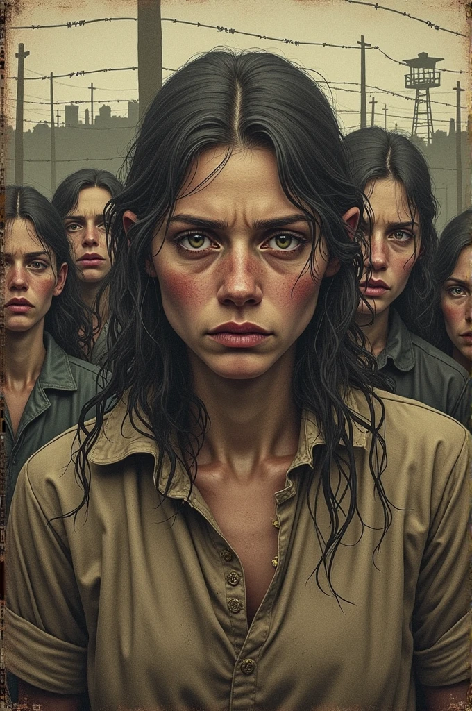 Crie uma freira com 40 anos de idade e de filme de terror. Machas de sangue, serious look, boca fechada