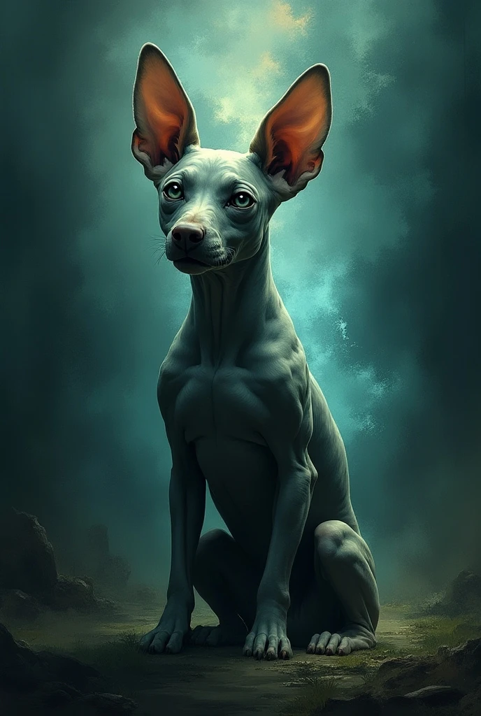 weresphynx howling under the moon, night photography