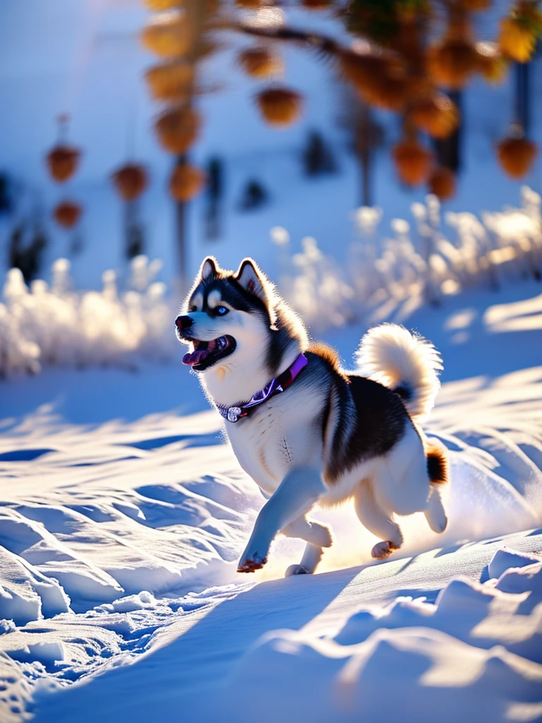 Siberian Husky、Running dog、 real、Best Quality、 cute、 zoom up