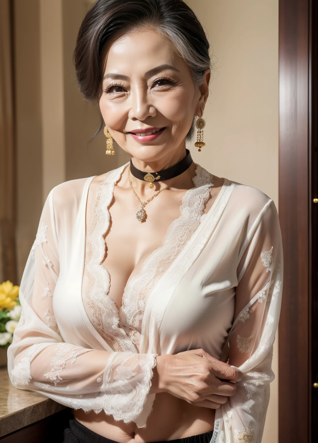 (Hyper Real)、65歳のBeautiful mature womanメイド、
Very big big 、Beautiful mature maid High resolution High resolution Realistic short hair blonde、成熟したBeautiful mature woman、Beautiful mature womanメイド、(((Big big boobs)))、(( Big big cleavage))、Fine skin、超High resolution、Realistic、Plump figure、A kind smile、Middle-aged pretty woman、Beautiful expression、 Fine green eyes、blonde、Fluffy long hair、非常に繊細でFine skin、65歳のBeautiful mature womanメイド、(Beautiful mature woman)、Beautiful mature womanメイド、Big big cleavage、(((Big Ass)))、Bright red lips、Wearing a sexy maid outfit、(((alone)))、