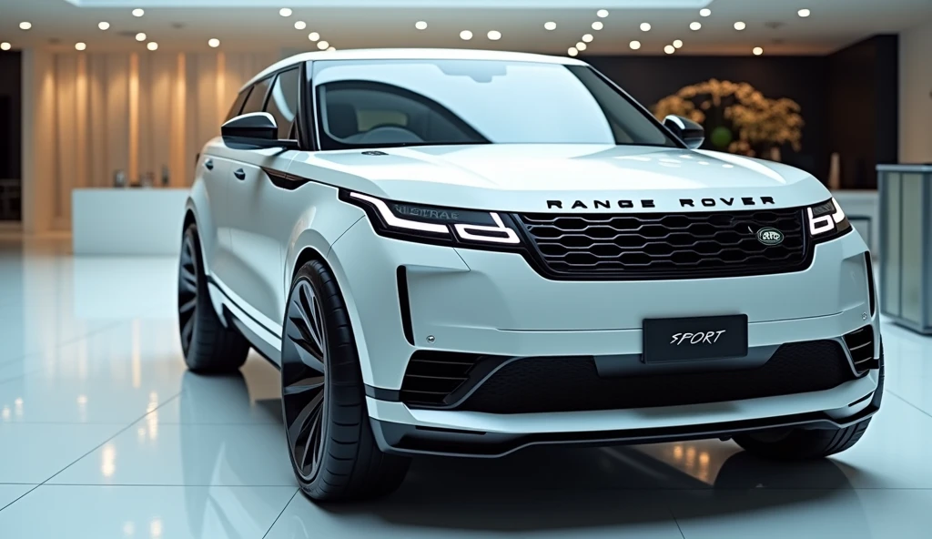 Front view of painted white with shiny clour 2025 Range Rover Sport ...